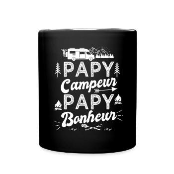 Papy camping car papy bonheur camper - Mug uni - noir - Devant