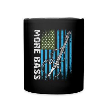 Plus de contrebasse basse avec drapeau américain - Mug uni - noir - Devant