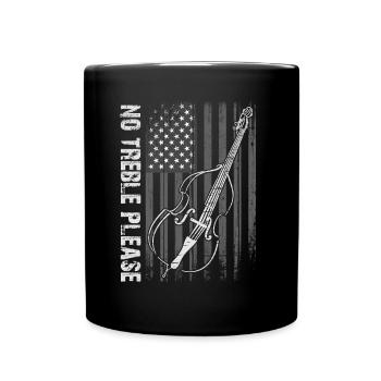 More bass - no treble - double bass for bass players - Full Colour Mug - black - Front