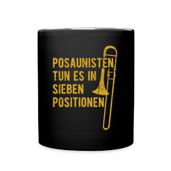 Posaunist Musiker Posaune Orchester Blasmusik - Tasse einfarbig - Schwarz - Vorne