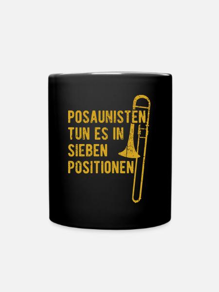 Posaunist Musiker Posaune Orchester Blasmusik - Tasse einfarbig - Schwarz