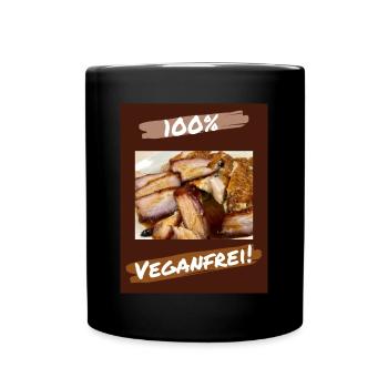 100% vegan-free - Gift - Full Colour Mug - black - Front