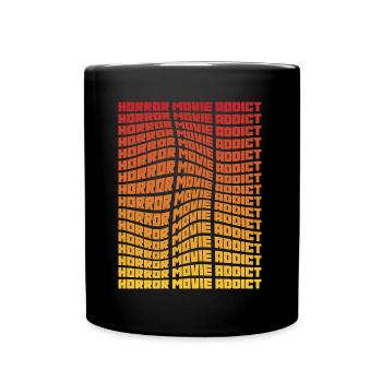 Retrofarben Horrorfilm Fan Design - Tasse einfarbig - Schwarz - Vorne