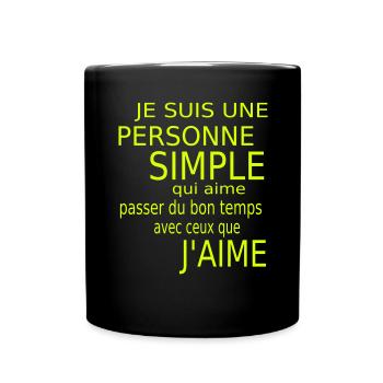 Message drôle / texte drôle / phrase drôle - Mug uni - noir - Devant