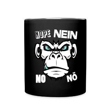 Nope No Nö Nein Ich will nicht Ich mache das nicht - Tasse einfarbig - Schwarz - Vorne