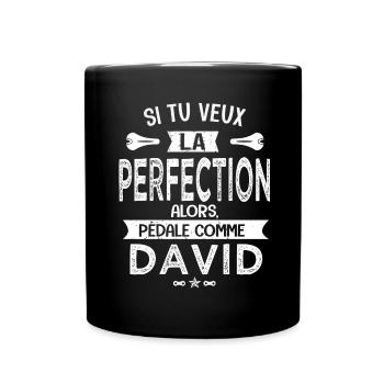 david si tu veux la perfection à vélo cycliste - Mug uni - noir - Devant