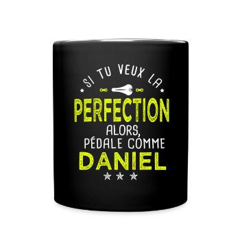 daniel si tu veux la perfection à vélo cycliste - Mug uni - noir - Devant