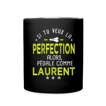 laurent si tu veux la perfection à vélo cycliste - Mug uni - noir - Devant