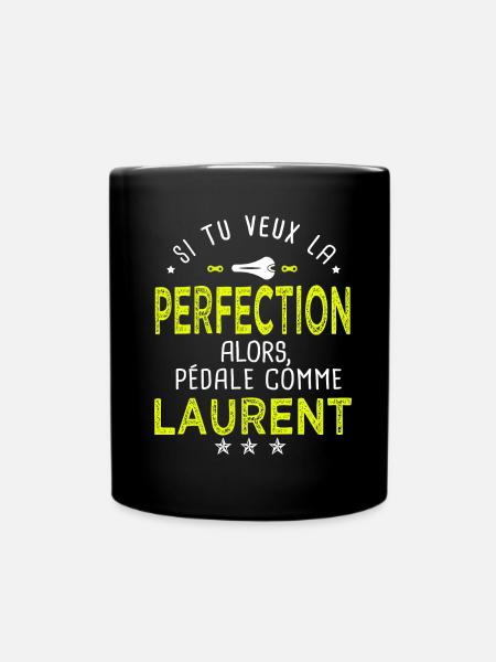 laurent si tu veux la perfection à vélo cycliste - Mug uni - noir
