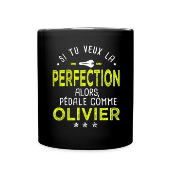 olivier si tu veux la perfection à vélo cycliste - Mug uni - noir - Devant