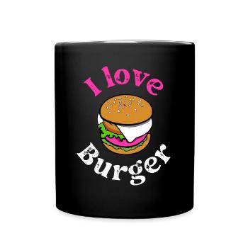 J’adore les hamburgers - Burger lover - Mug uni - noir - Devant