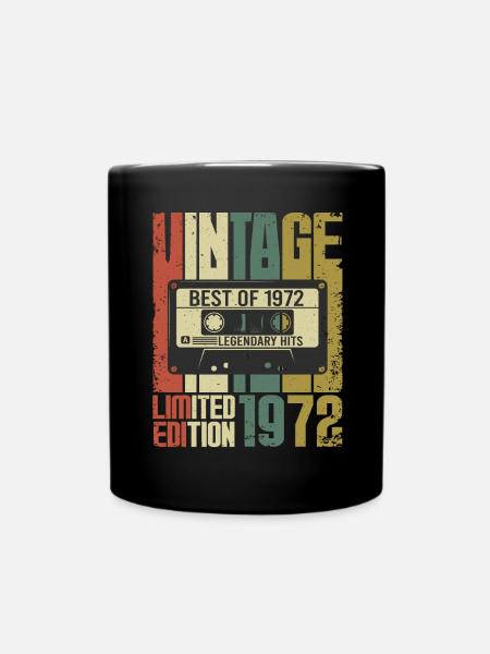 Né en 1972 Vintage Retro Anniversaire - Mug uni - noir