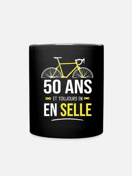 50 ans anniversaire vélo 50 ans cadeau cycliste - Mug uni - noir