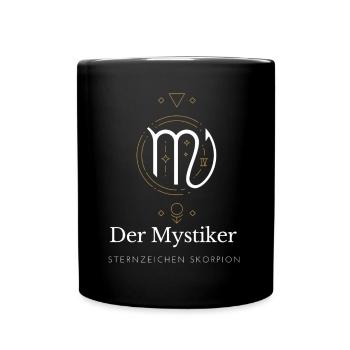 Der Mystiker - Sternzeichen Skorpion - Tasse einfarbig - Schwarz - Vorne