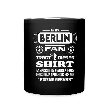 Fußball Fan Fussballverein Berlin - Tasse einfarbig - Schwarz - Vorne
