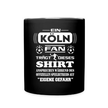 Fußball Fan Fussballverein Köln - Tasse einfarbig - Schwarz - Vorne
