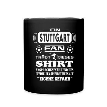 Fußball Fan Fussballverein Stuttgart - Tasse einfarbig - Schwarz - Vorne