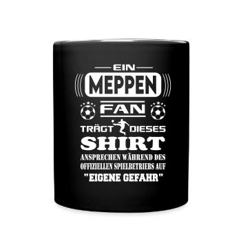 Fußball Fan Fussballverein Meppen - Tasse einfarbig - Schwarz - Vorne