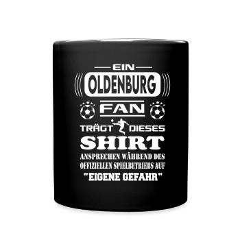 Fußball Fan Fussballverein Oldenburg - Tasse einfarbig - Schwarz - Vorne