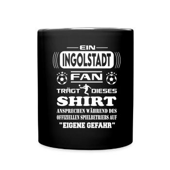 Fußball Fan Fussballverein Ingolstadt - Tasse einfarbig - Schwarz - Vorne