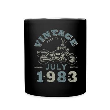 Born in July 1983 40 years old motorcycle - Full Colour Mug - black - Front