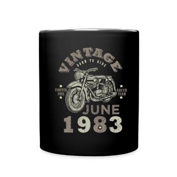 Born in June 1983 40 years old motorcycle - Full Colour Mug - black - Front