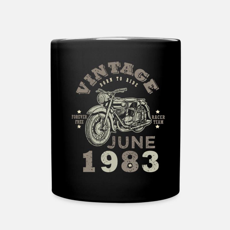 Né en juin 1983 40 ans moto - Mug uni - noir