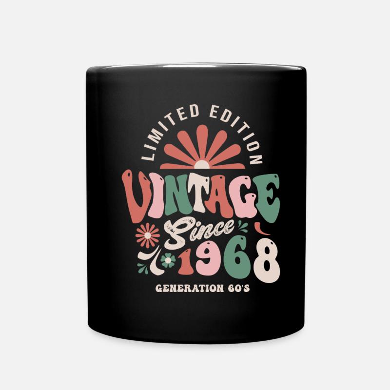 1968 Anniversaire 1968 vintage - Mug uni - noir