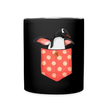 Antarctica Animal Gift Cute Breast Bag Penguin - Full Colour Mug - black - Front