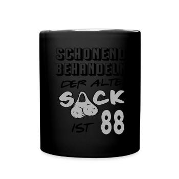 Geburtstag 88 Schonend behandeln Alter Sack ist 88 - Tasse einfarbig - Schwarz - Vorne