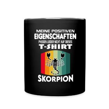 Geburtstag Sternzeichen Retro Skorpion - Tasse einfarbig - Schwarz - Vorne