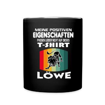 Geburtstag Sternzeichen Retro Löwe - Tasse einfarbig - Schwarz - Vorne