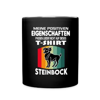 Geburtstag Sternzeichen Retro Steinbock - Tasse einfarbig - Schwarz - Vorne