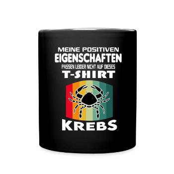 Geburtstag Sternzeichen Retro Krebs - Tasse einfarbig - Schwarz - Vorne