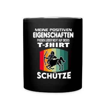 Geburtstag Sternzeichen Retro Schütze - Tasse einfarbig - Schwarz - Vorne