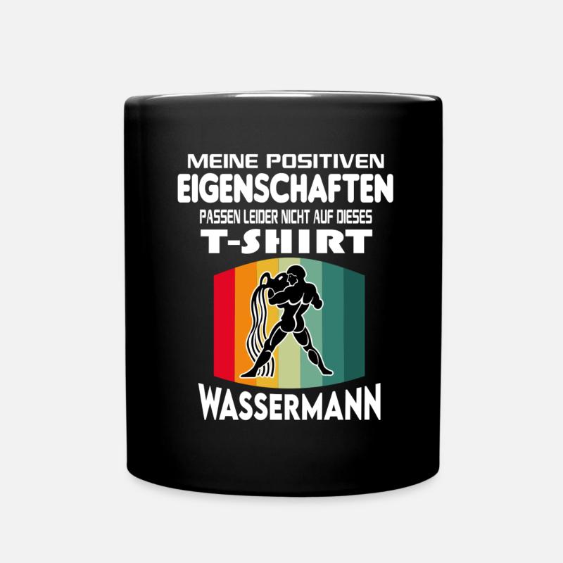 Geburtstag Sternzeichen Retro Wassermann - Tasse einfarbig - Schwarz