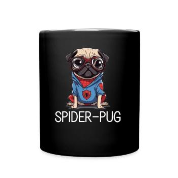 Spider Pug - Tasse einfarbig - Schwarz - Vorne