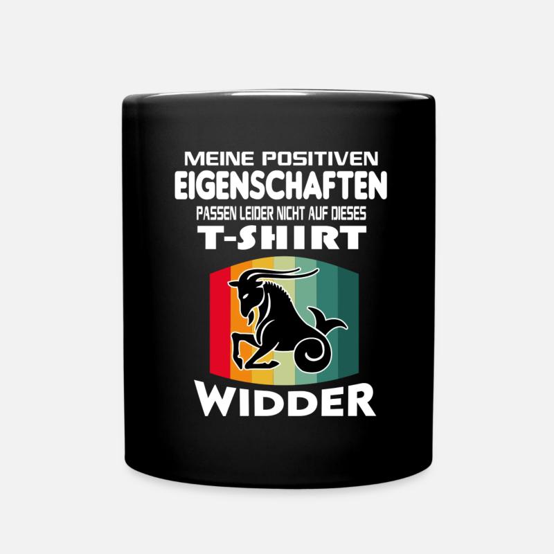 Geburtstag Sternzeichen Retro Widder - Tasse einfarbig - Schwarz
