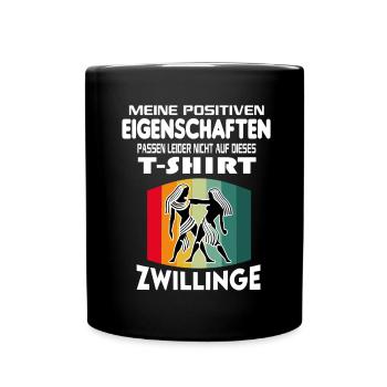 Geburtstag Sternzeichen Retro Zwillinge - Tasse einfarbig - Schwarz - Vorne