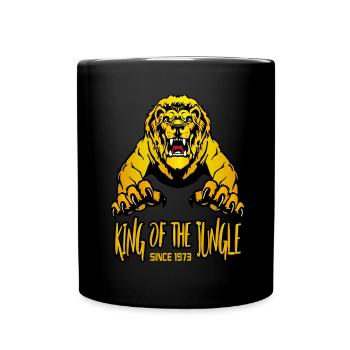 Geburtstag 1973 50 Löwe Lion King of Jungle - Tasse einfarbig - Schwarz - Vorne