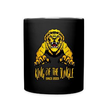 Geburtstag 2003 20 Löwe Lion King of Jungle - Tasse einfarbig - Schwarz - Vorne