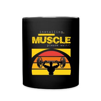 Bodybuilding Hantel Muskel aufbauen Training - Tasse einfarbig - Schwarz - Vorne