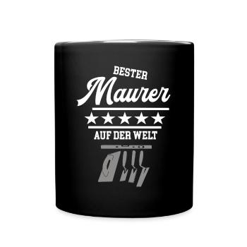 Bester Maurer weltbester Betonbauer Meister Bau - Tasse einfarbig - Schwarz - Vorne