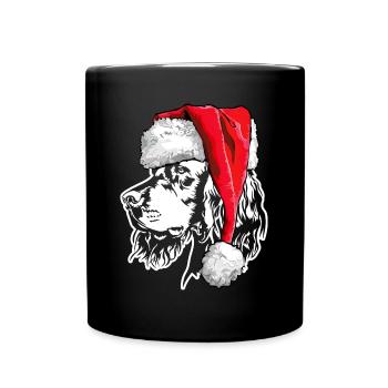 Santa Gordon Setter Chiens de Noël Wilsigns - Mug uni - noir - Devant