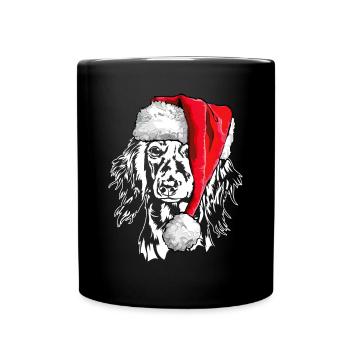 Santa Longhair Dachshund Christmas Dogs Wilsigns - Full Colour Mug - black - Front