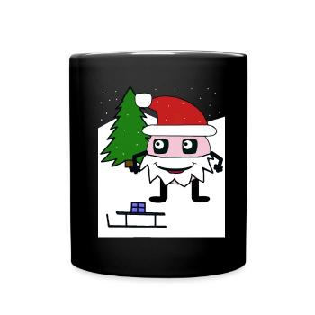 Montagnes de Saint-Nicolas Noël neige Alm traîneau - Mug uni - noir - Devant