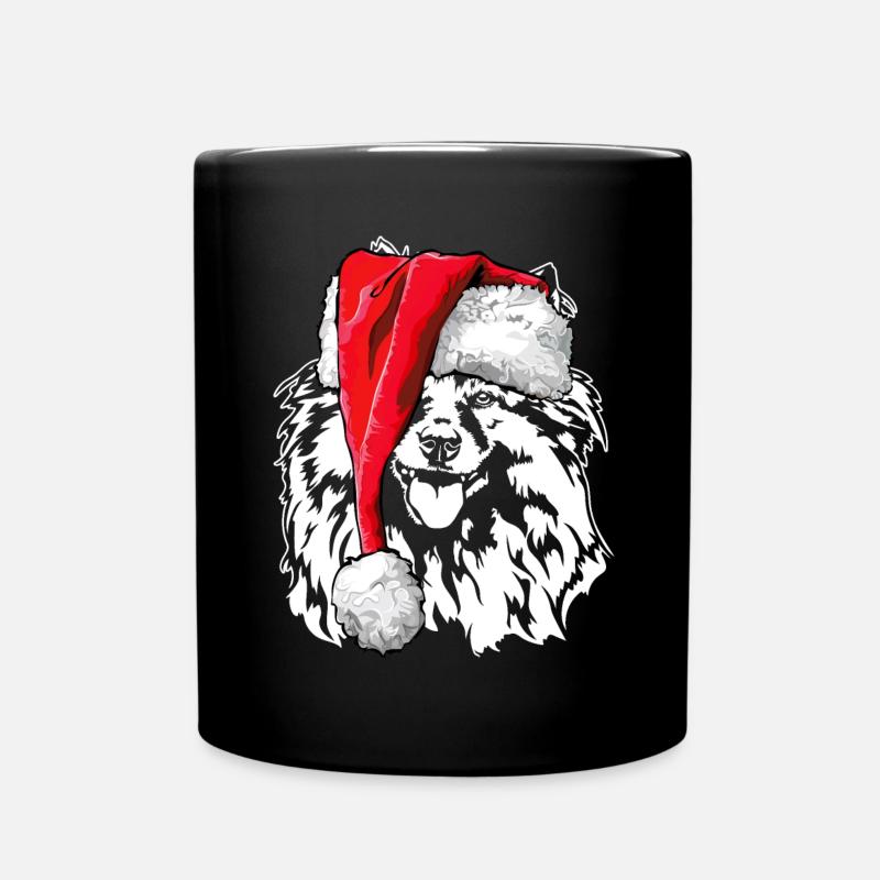 Santa Wolfsspitz Weihnachten Nikolaus Wilsigns - Tasse einfarbig - Schwarz