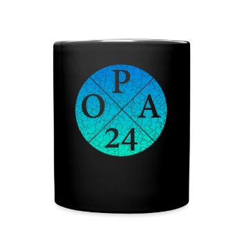 OPA24, opa 24, Opa 2024 - Tasse einfarbig - Schwarz - Vorne