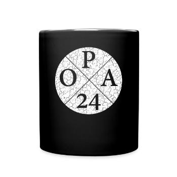 OPA24, opa 24, Opa 2024 - Tasse einfarbig - Schwarz - Vorne