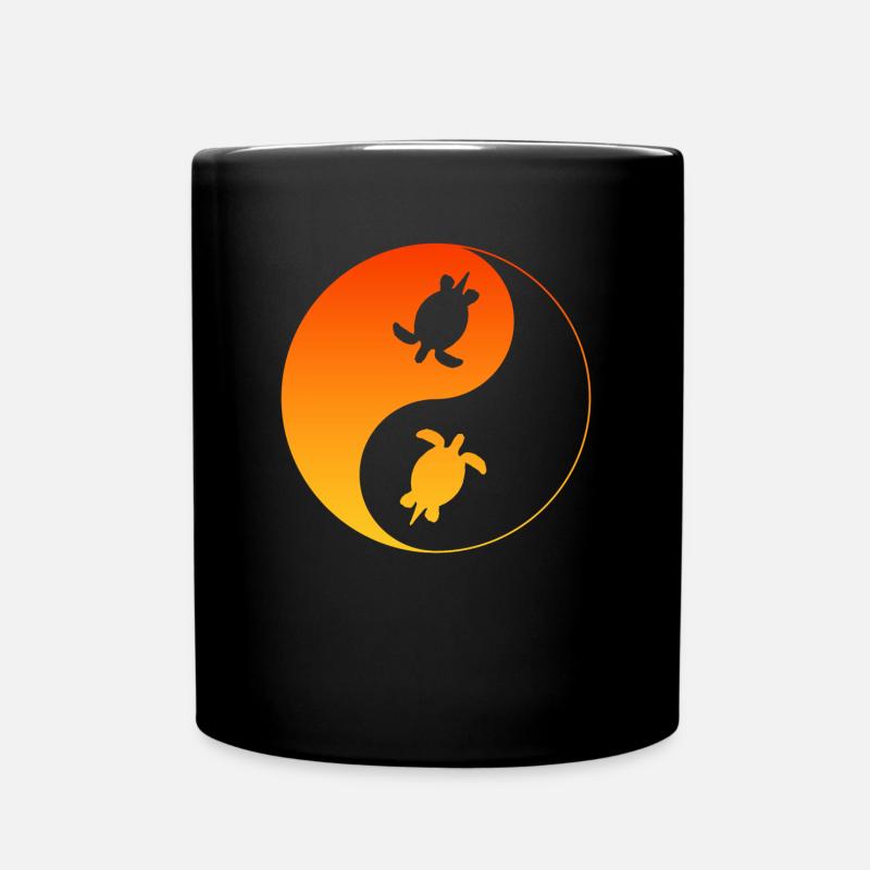 Schildkröte Yin Yang Turtle - Tasse einfarbig - Schwarz
